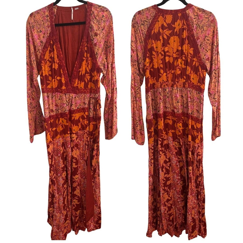 Free People Red and Pink Floral Maxi Dress - Picture 5 of 10